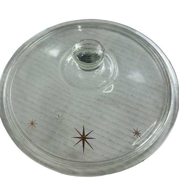 Pyrex Other - Pyrex Rodney Kent Starline 407 Glass Lid StarburstMid Century Modern Gold Star